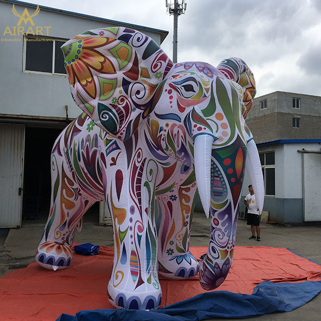 Custom inflatable animal design,Giant inflatable floral elephant