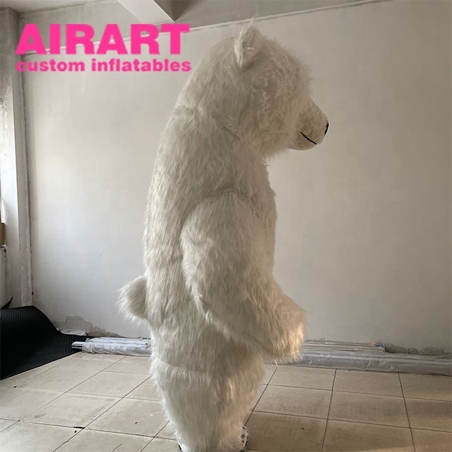 White Plush Inflatable Bear Costume For Character Party/Events