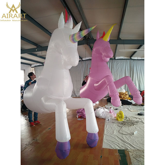 Adult size white inflatable led horse dancing costume for events parade Z01