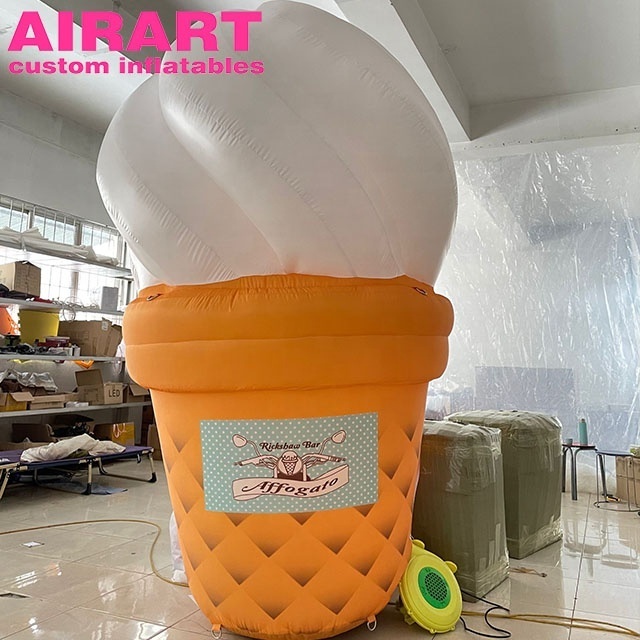 Giant Summer Food Ads Inflate Customize Inflatable Ice Cream Cone Colorful Inflatable Ice Cream