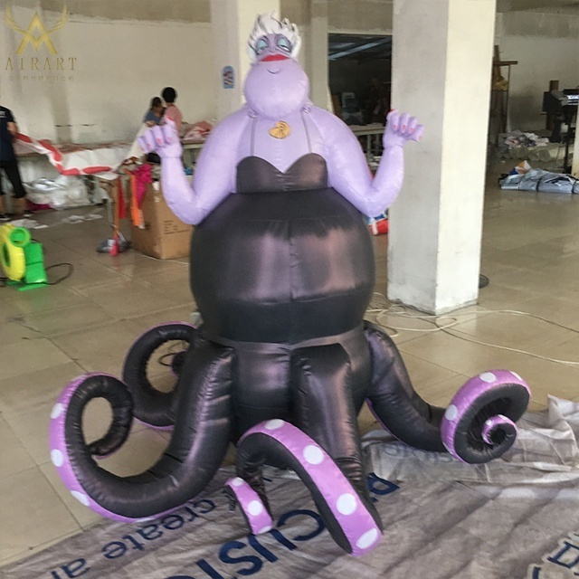 Indoor party props inflatable Jellyfish monster balloon with lighting, inflatable fish inflatable mermaid for parade