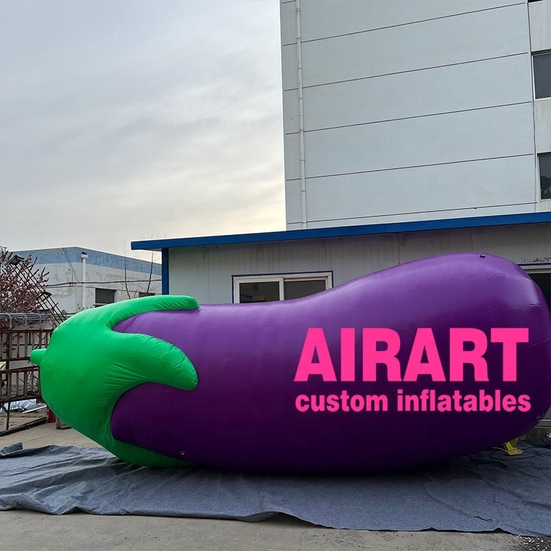 Vividly inflatable eggplant balloon,large vegetable statue balloon for sale a03