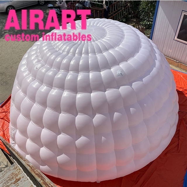 Huge pure white outdoor decoration inflatable snow globe/yurt tent