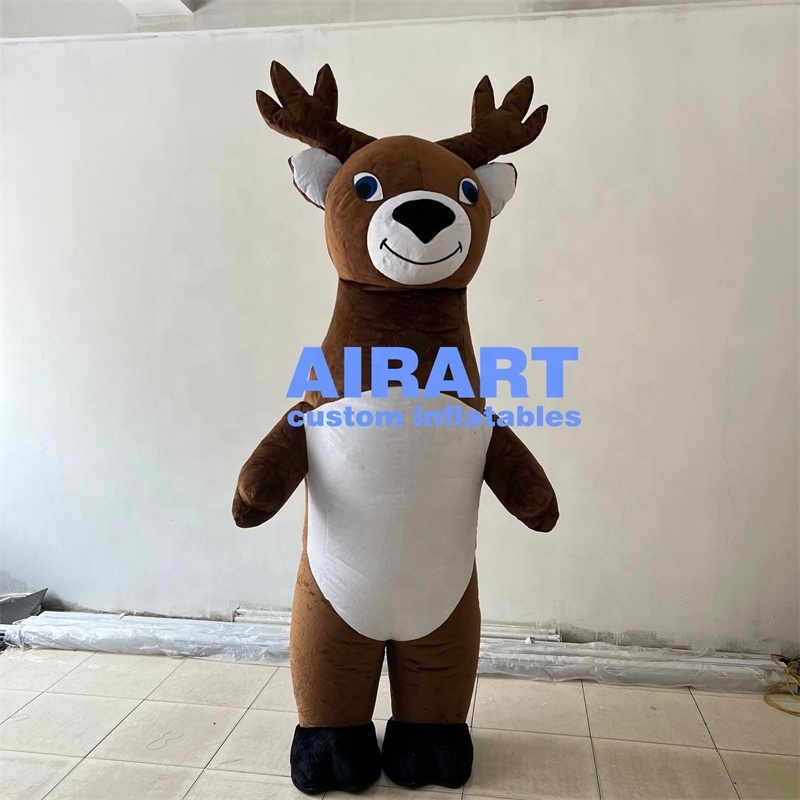 Christmas festival animal mascot inflatable deer costume,factory wholesale inflatable animal suit props