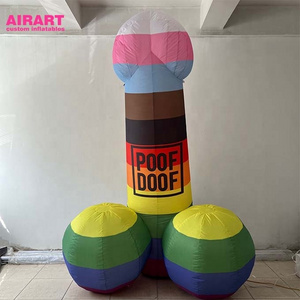 Rainbow giant inflatable penis for toy