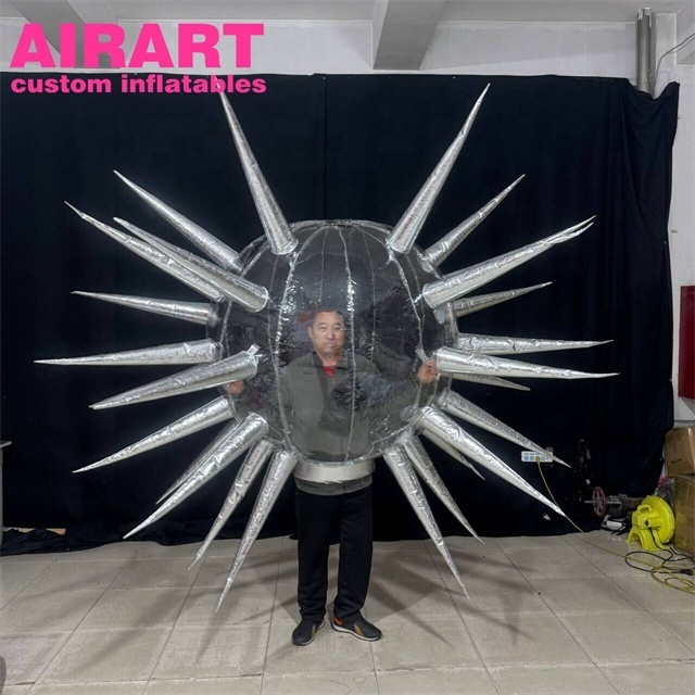 Activity decoration transparent inflatable ball costume, custom inflatable adult costume for walking