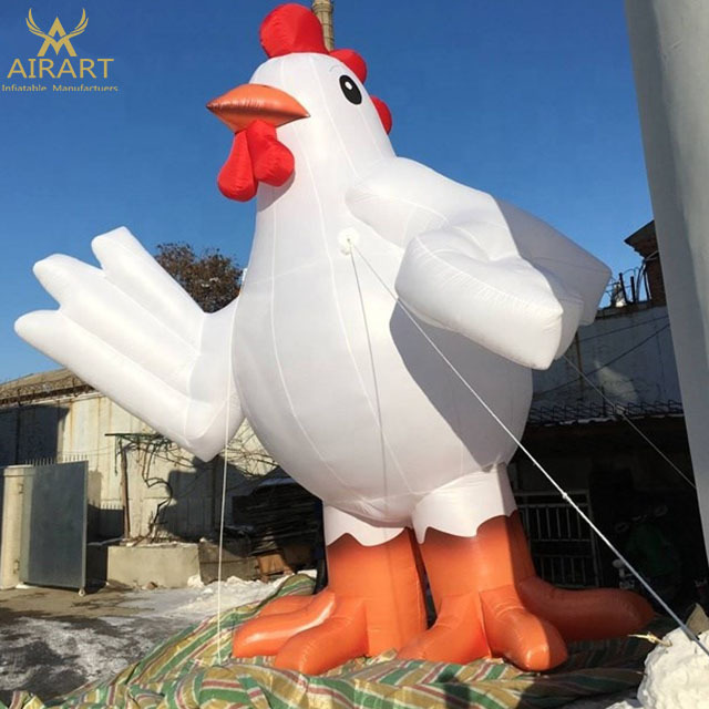 White giant outdoor inflatable chicken decoration