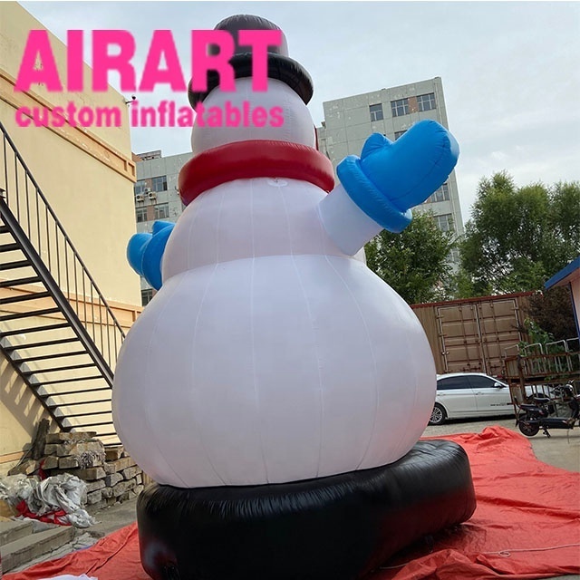 Big advertising inflatable winter Christmas snowman with broom balloon