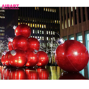 Airart balloon suppliers Xmas festival party decor red inflatable Christmas ornament balls