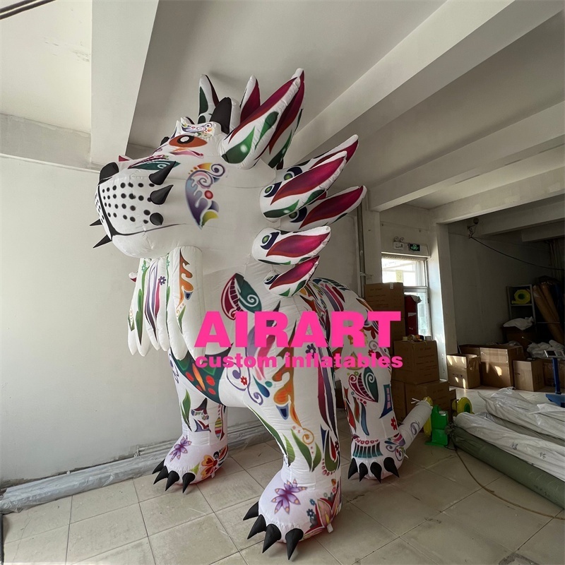 Printing pattern cartoon style inflatable lion model,activity decorating inflatable lion props