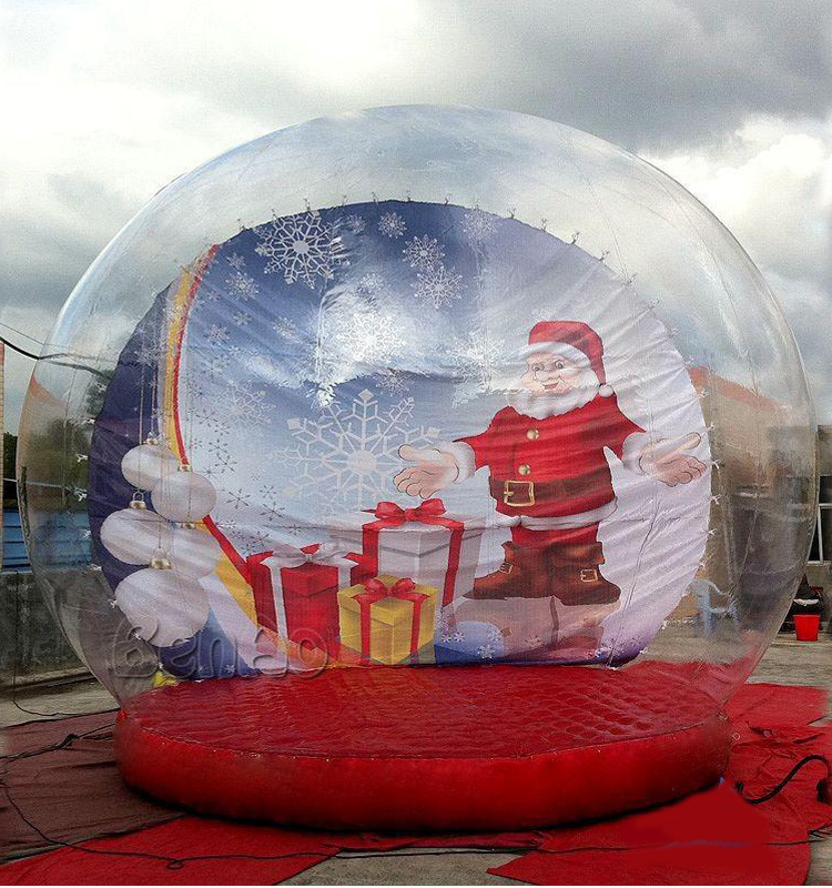 Christmas outdoor decorations cheap inflatable snow globes, giant inflatable Christmas snowballs