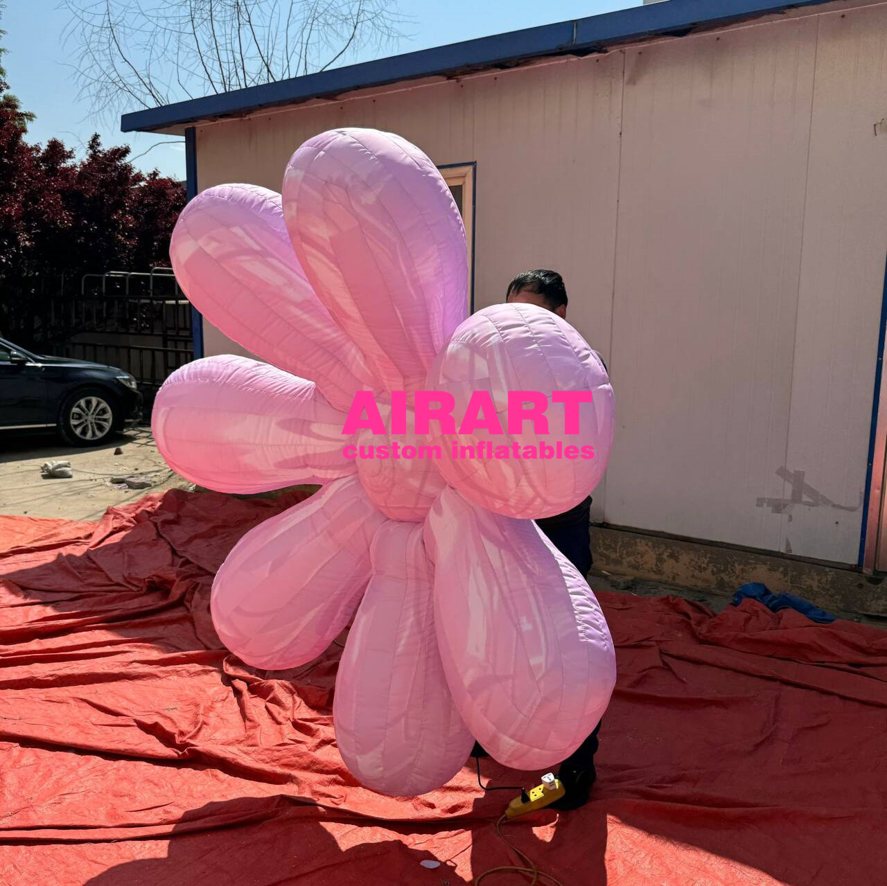 inflatable sakura props,blow up inflatable pink flower props,wall building decoration inflatable flower air balloon