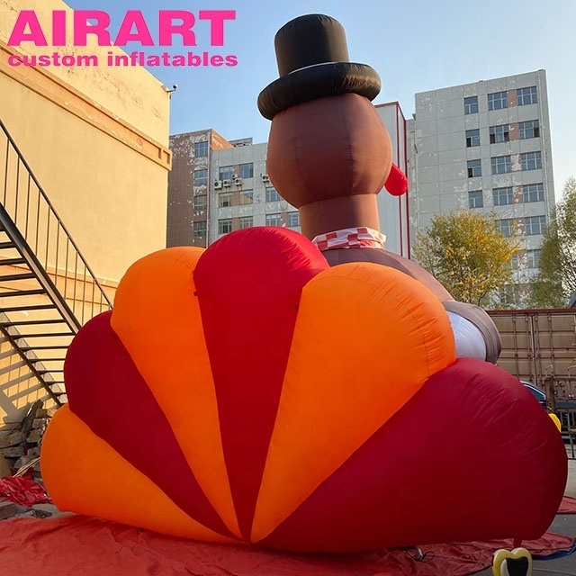 Outdoor Giant Advertising Inflatable Turkey 3m/6m Animal Mascot Chicken Model Blow Up Turkey For Thanksgiving Day Decoration