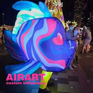 inflatable fish costume,led lighting inflatable cartoon fish puppet for children party stage decoration