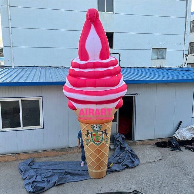 Giant Summer Food Ads Inflate Customize Inflatable Ice Cream Cone Colorful Inflatable Ice Cream