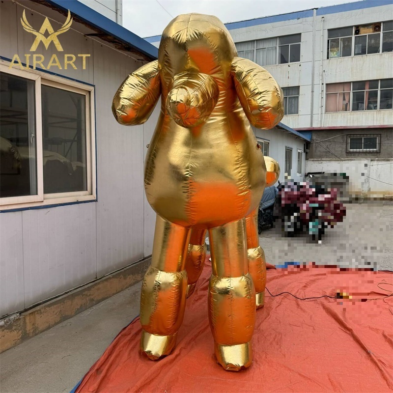 Stand shape inflatable golden dog,inflatable poodle dog animal mascot balloon