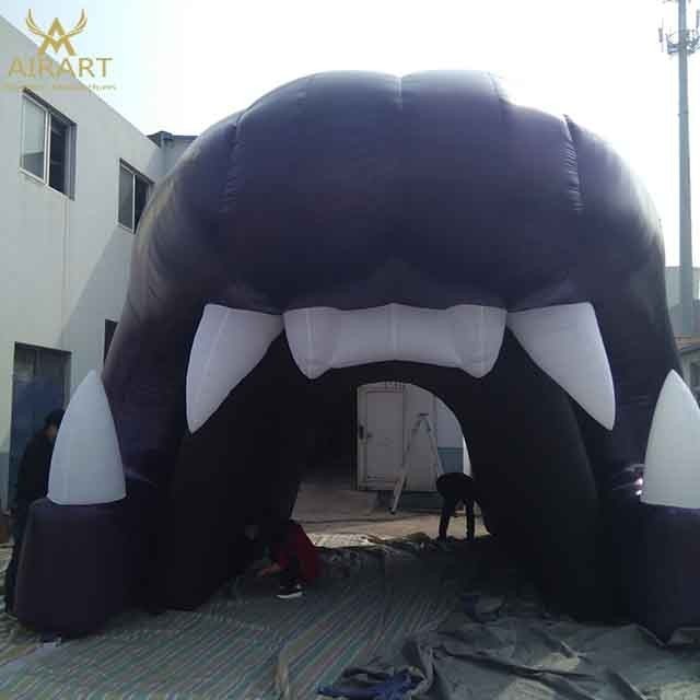 Sports Decoration Inflatable Panther Football Tunnel with Logo Advertisement