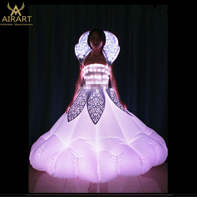 inflatable party supplies beautiful stage led costume woman dance flower suit