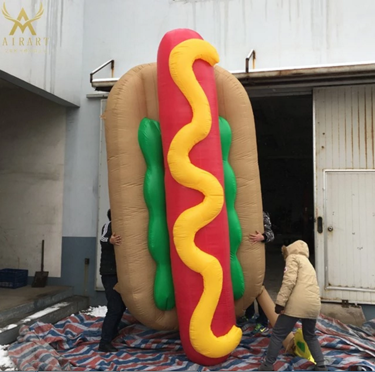 Fast food restaurant advertising inflatable hotdog model balloon