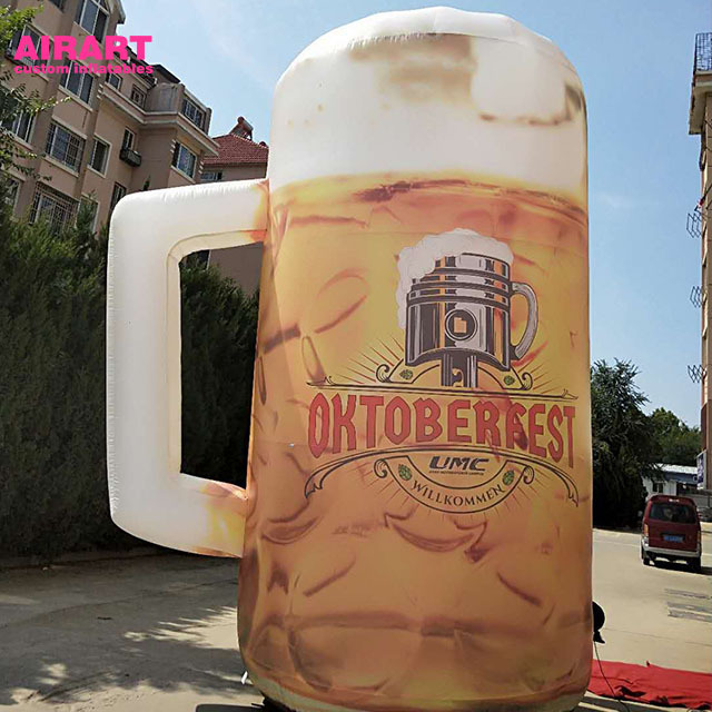 Oktoberfest Decoration Lighting Giant Inflatable Beer Mugs,Party Large Inflatable Beer Stein