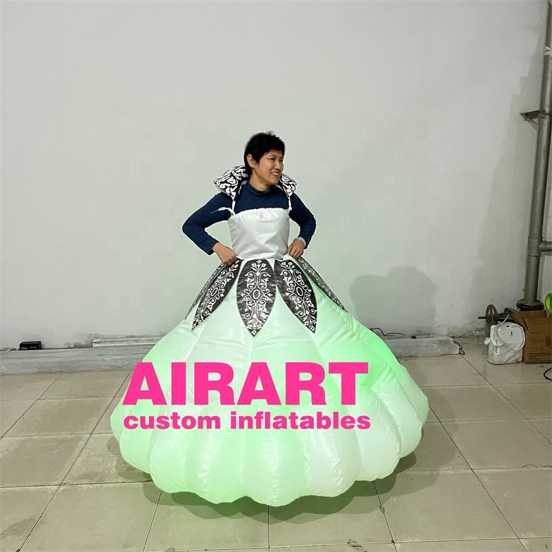 Oxford Cloth Princess Dress Light Up Inflatable Girl Skirt Costume