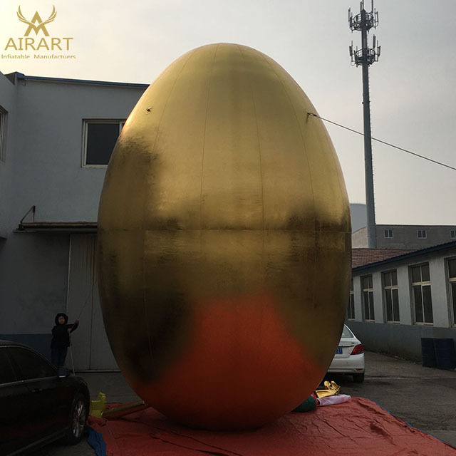 Outdoor giant inflatable gold eggs balloon for Easter decoration