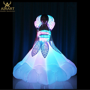 inflatable party supplies beautiful stage led costume woman dance flower suit