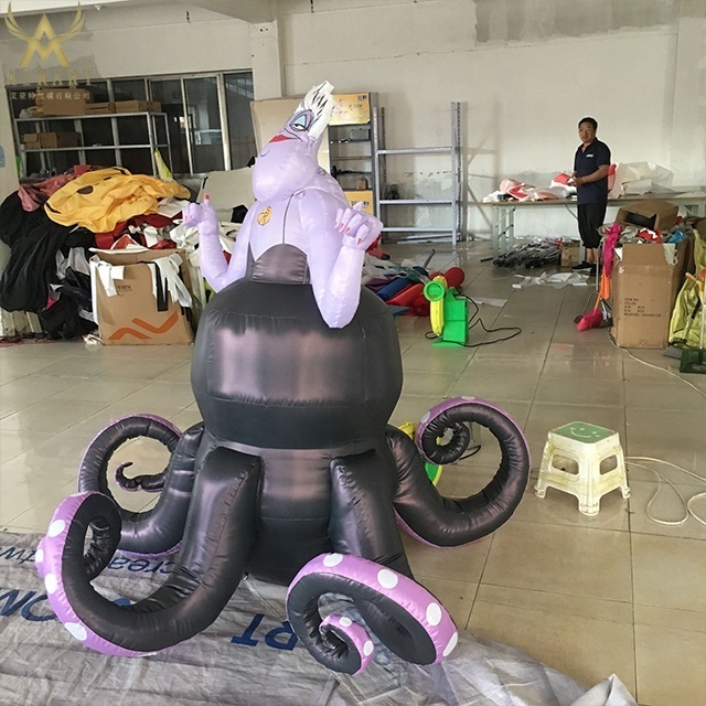 Indoor party props inflatable Jellyfish monster balloon with lighting, inflatable fish inflatable mermaid for parade