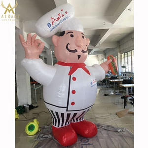 fast food shop openning event parade inflatable chief balloon with logo printing sign