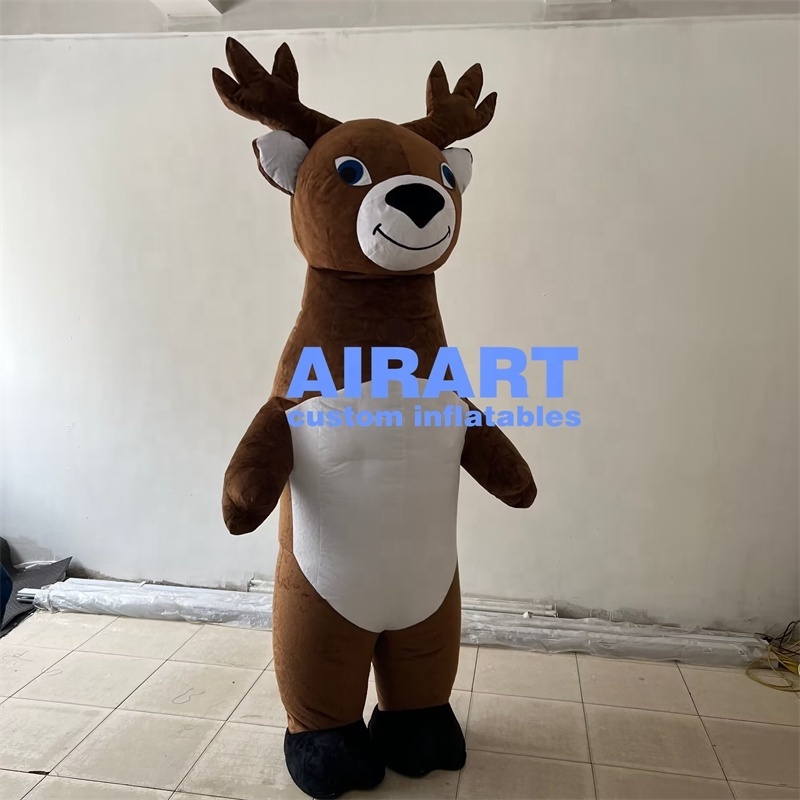 Christmas festival animal mascot inflatable deer costume,factory wholesale inflatable animal suit props