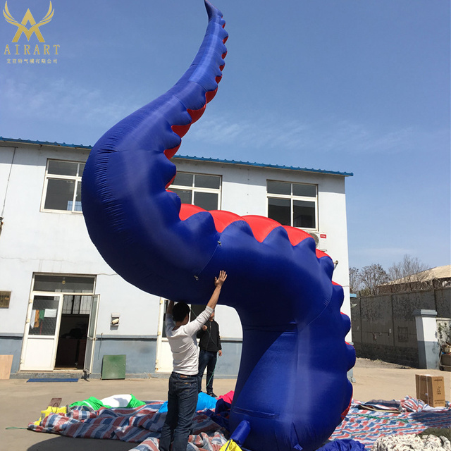 Giant inflatable Kraken sea monster, pirate ship with inflatable tentacles for halloween outdoor party supplies