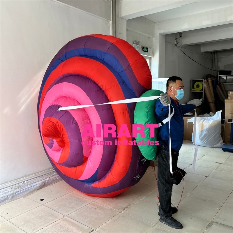 Colorful Inflatable Costumes Led Lighting Inflatable Suit Costume Parade Performance Inflatable Snail Costume