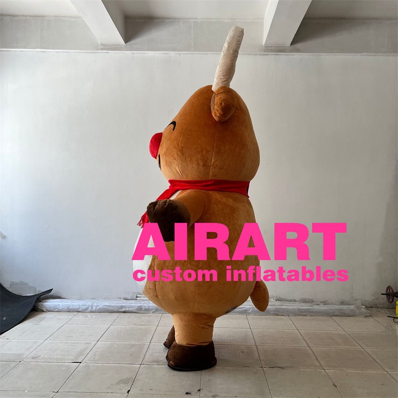 Inflatable plush reindeer costume inflatable reindeer suit for Christmas decoration