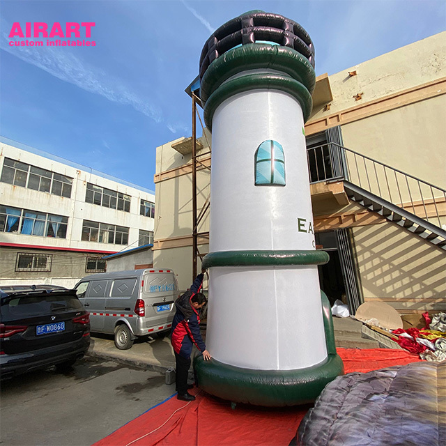 inflatable light tower balloon,vividly inflatable lighthouse 3D shape structure,outdoor beach party props inflatable structure c