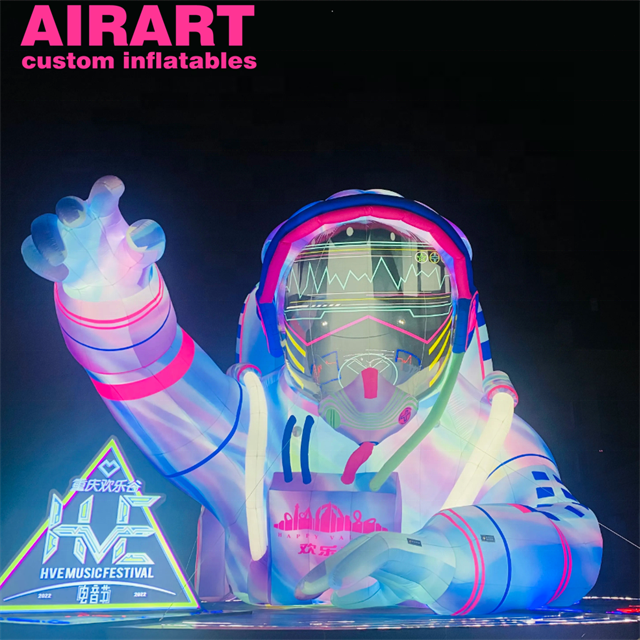 Newly designed colorful LED inflatable astronauts, giant inflatable astronaut figures for display