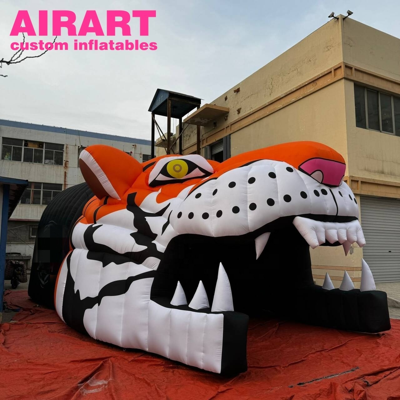 Airart Factory Customize Inflatable Mascot Tunnel Giant Inflatable Sports Tunnel High Quality Inflatable Tiger Tunnel