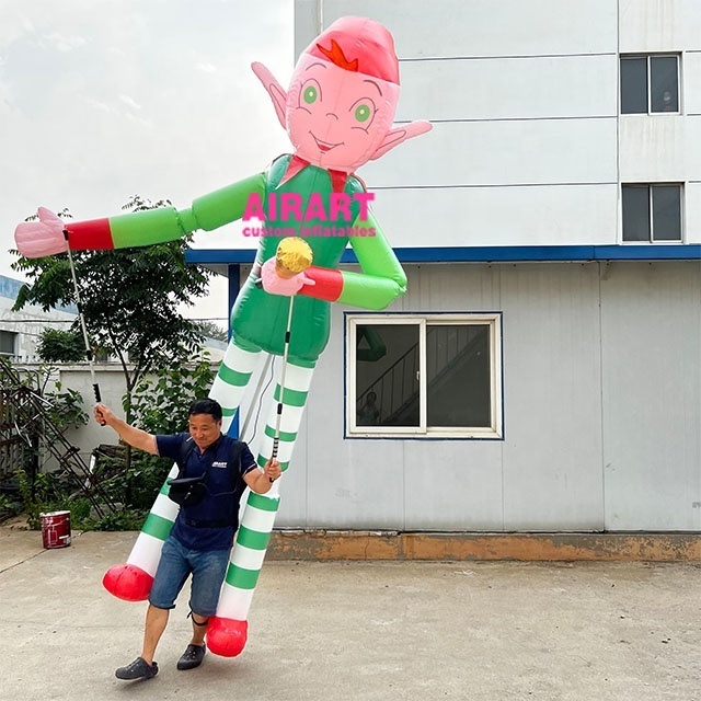 Parade Inflatable Puppet, Customized Inflatable Santa Girl Puppet, Walking Inflatable Cartoon Girl Puppet