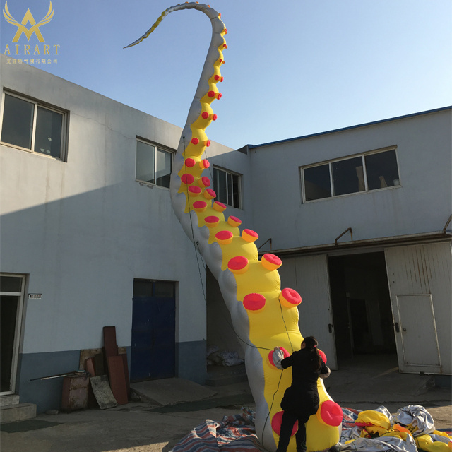 Giant inflatable Kraken sea monster, pirate ship with inflatable tentacles for halloween outdoor party supplies