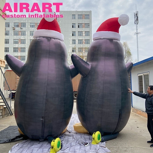 giant inflatable penguin, xmas festival decoration santa penguin cartoon for party 9