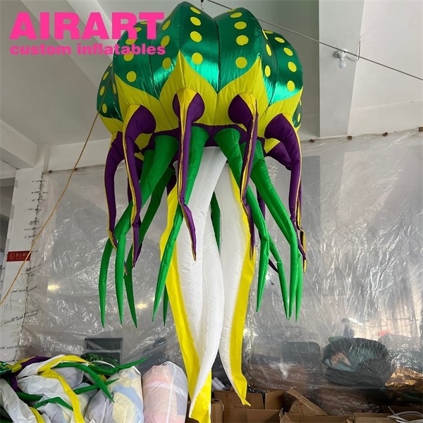 Green inflatable jellyfish, LED inflatable jellyfish balloon for party display