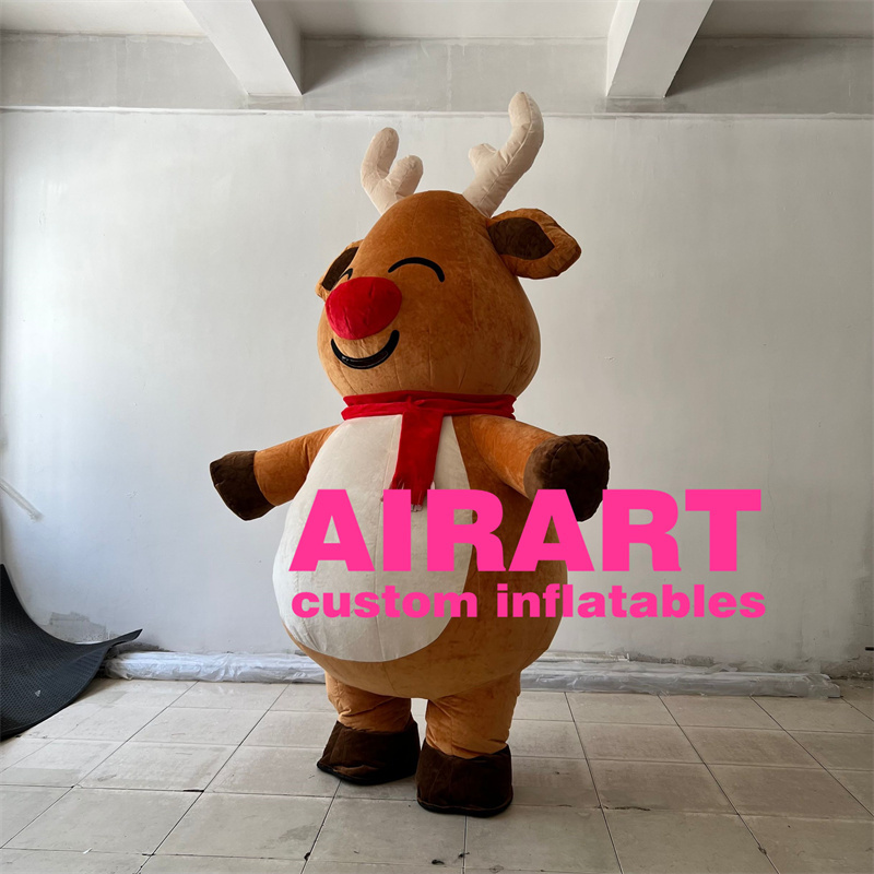 Plush material inflatable reindeer costume inflatable deer suit