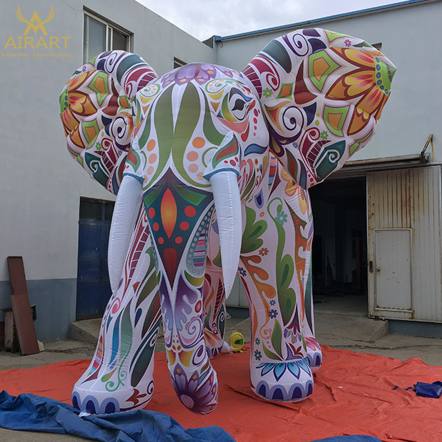 Custom inflatable animal design,Giant inflatable floral elephant