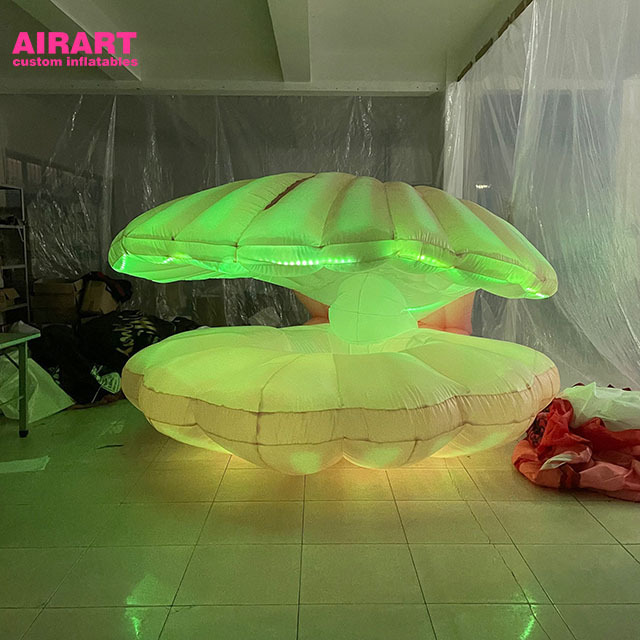 Wedding decorative inflatable mermaid throne,large inflatable led seashell