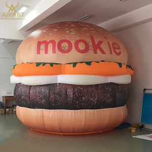 outdoor custom inflatable rooftop burger model for advertising