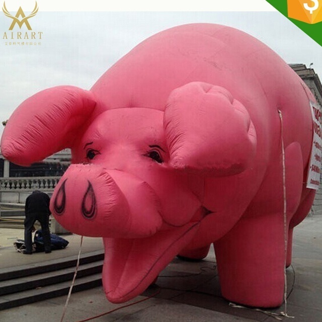 A04 Realistic inflatable pig balloons, inflatable pink pig for advertisement