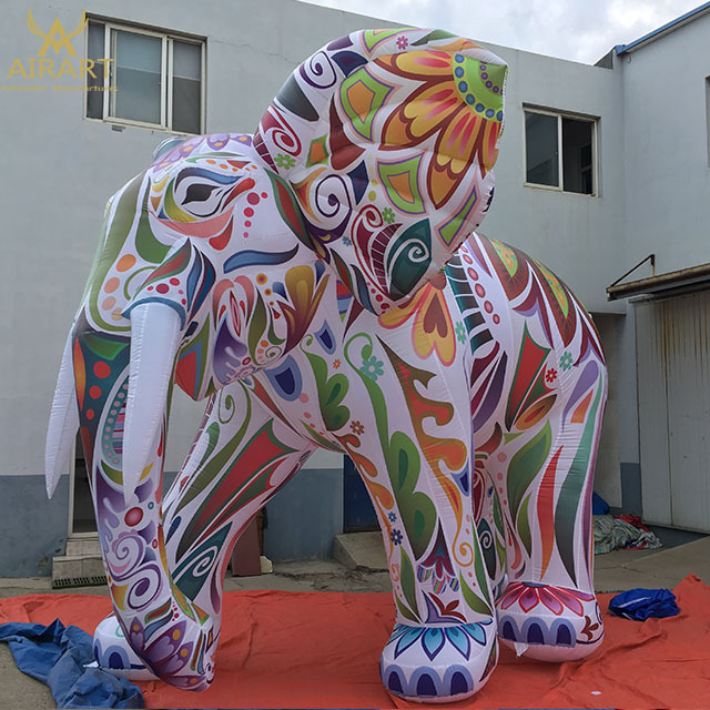 Custom inflatable animal design,Giant inflatable floral elephant