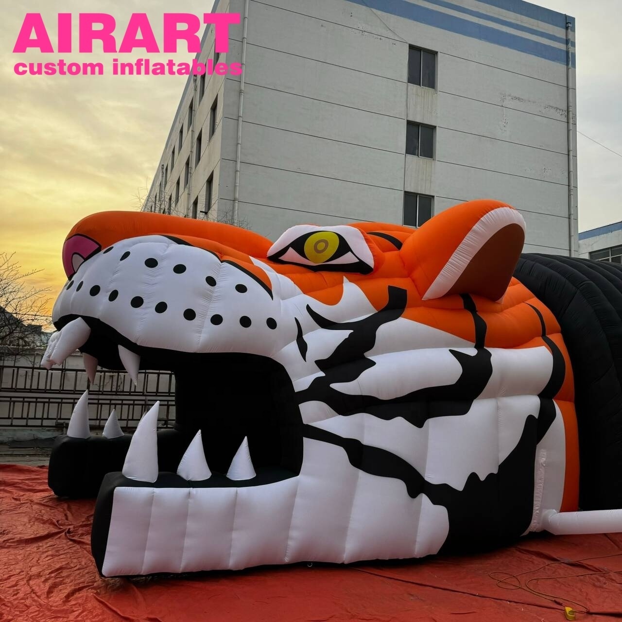 Airart Factory Customize Inflatable Mascot Tunnel Giant Inflatable Sports Tunnel High Quality Inflatable Tiger Tunnel