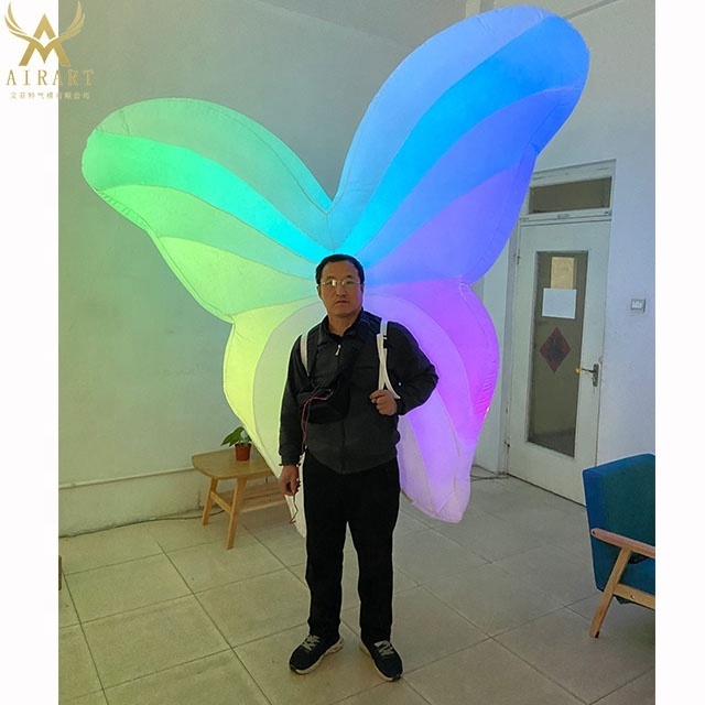 inflatable wings costume, Dreamlike lights walking butterfly costume for outdoor parade