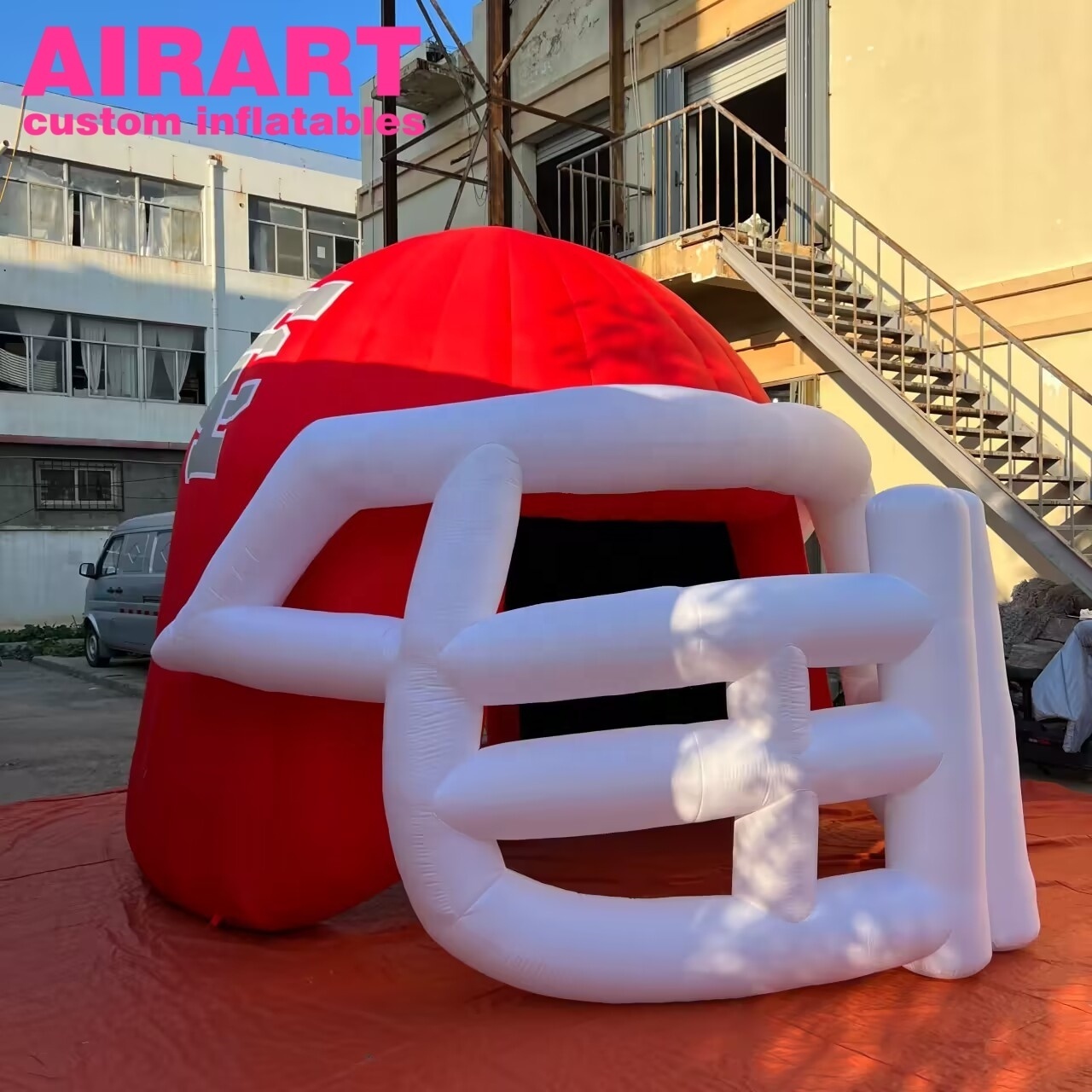 High School Teenager Team Football Race Event Customize Inflatable Giant Helmet Tunnel For Exit/Entrance