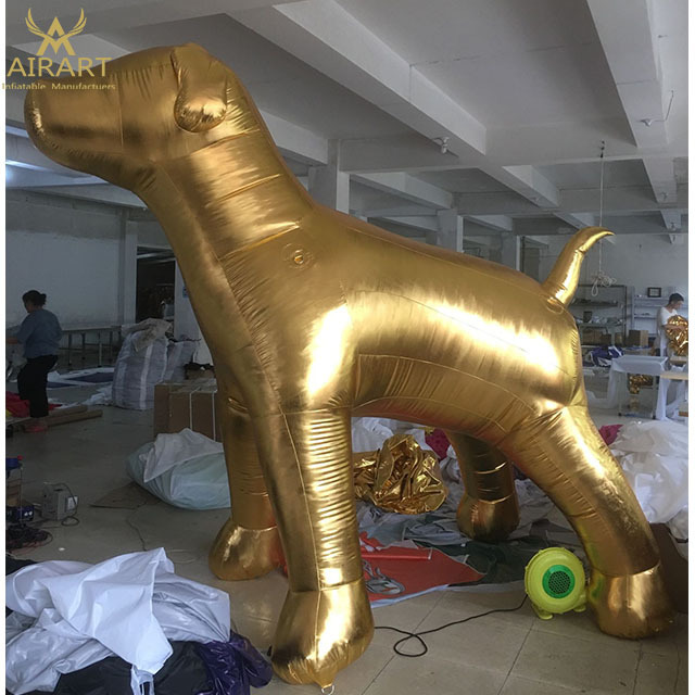 Customize Giant Inflatable Balloon Dog Advertising Luxury Gold Dog Z07